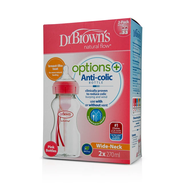 Dr. Brown’s Options+ Anti-Colic Wide-Neck Bottle 0m+ 150ml (5.07fl oz)